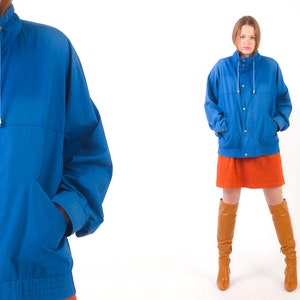 St Michael Windbreaker Jacket 80s Vintage Blue Hiking Lightweight Sports 90s Retro Anorak Normcore Track Jacket 1980s Streetwear Warmup M L