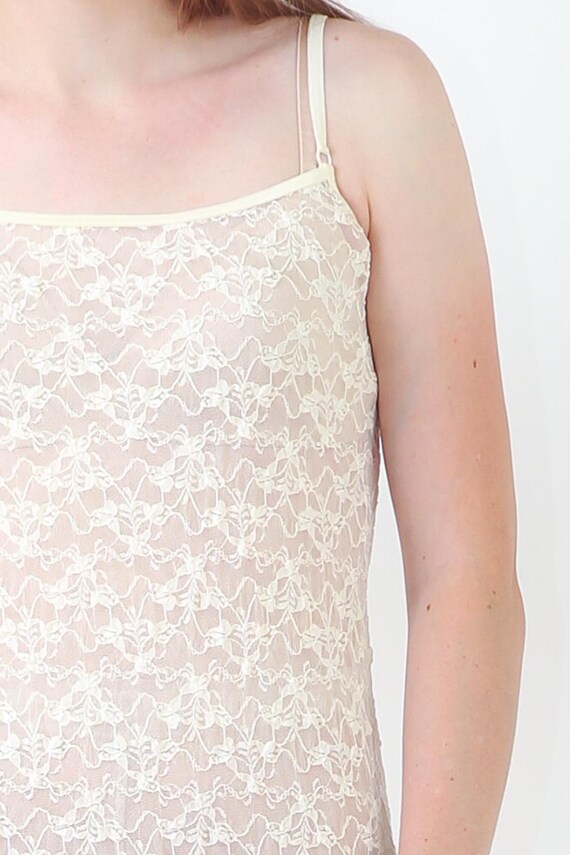 1980s Cream Lace Slip Dress - Vintage 80s Nightgo… - image 7