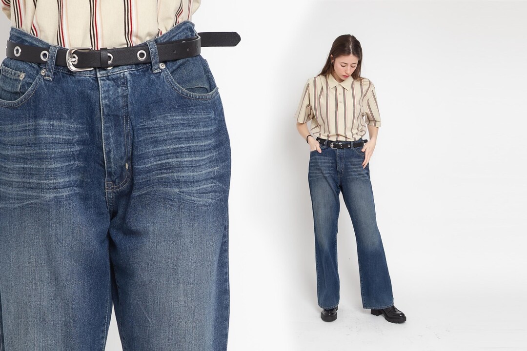 D&G ドルガバ ドルチェアンドガッバーナ　ダメージ加工 ジーンズ　y2k DOLCE&GABBANA ドルチェ&ガッバーナ ジーンズ デニムパンツ ワイド