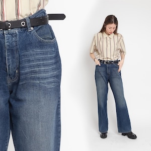 Y2K Dolce Gabbana Jeans D&G Jeans Distressed 00s Straight Leg Jeans Western 2000s Designer High Rise Waist Denim Pants Blue Vintage Mens 36