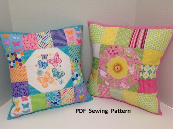 Patchwork Pillow Cover Sewing Pattern Etsy
