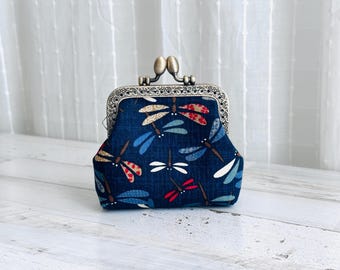 Dragonfly Coin Purse Japanese Style with Kiss Lock
