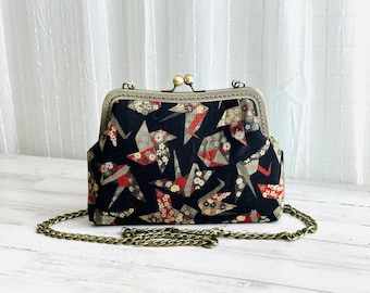 Golden Origami Medium Crossbody bag: Messenger with Aluminum Chain Strap