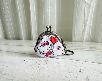 Hello Kitty Heart Design Mini Coin Purse with Key Chain