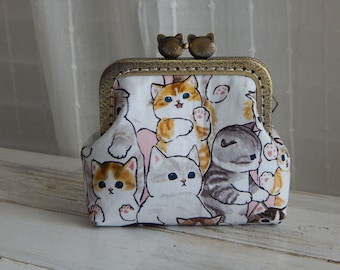 Cute Cats Cotton Coin Purse: Kiss Clasp Wallet