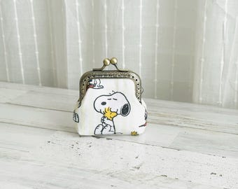 Snoopy Charlie Brown Small Coin Purse: Wallet with/without Keychain