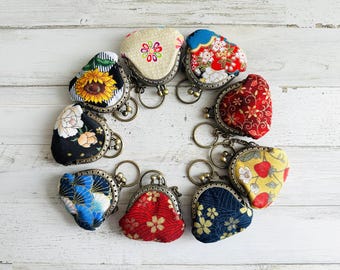 Floral Mini Coin Purse: Wallet with Keychain