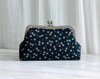 Cherry Blossom Clutch: Japanese Floral Purse with/without Aluminum Chain Strap