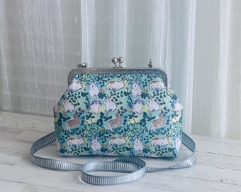 Bunny Rabbit Crossbody Bag with Adjustable Strap (9.5”L x 7”H)