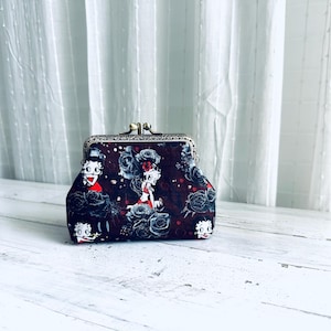 Betty Boop Jazz Age Double Layer Wallet Card Holder Coin Purse with Kiss Clasp