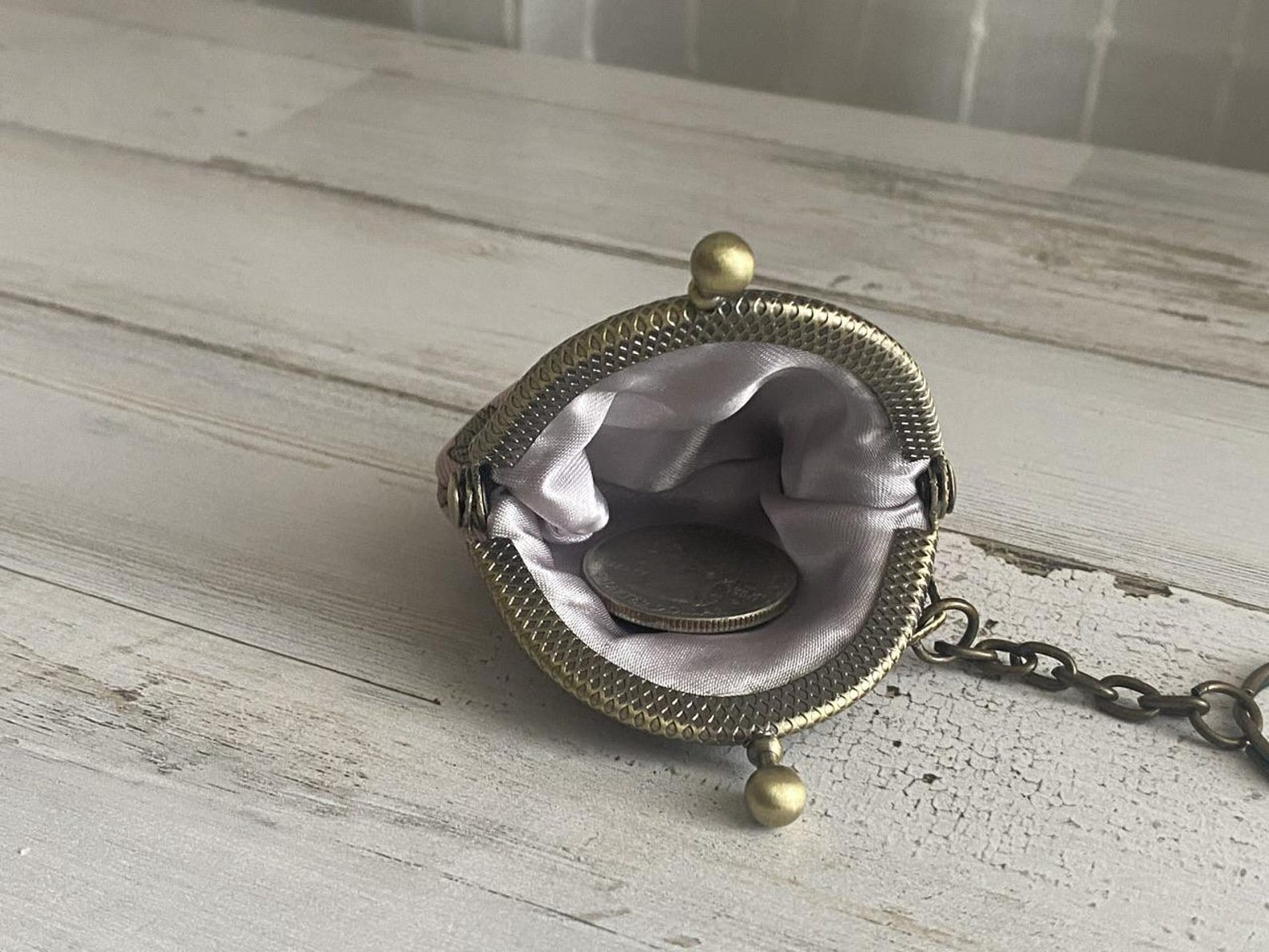 Kim White Coin Purse Key Chain - Black Croc