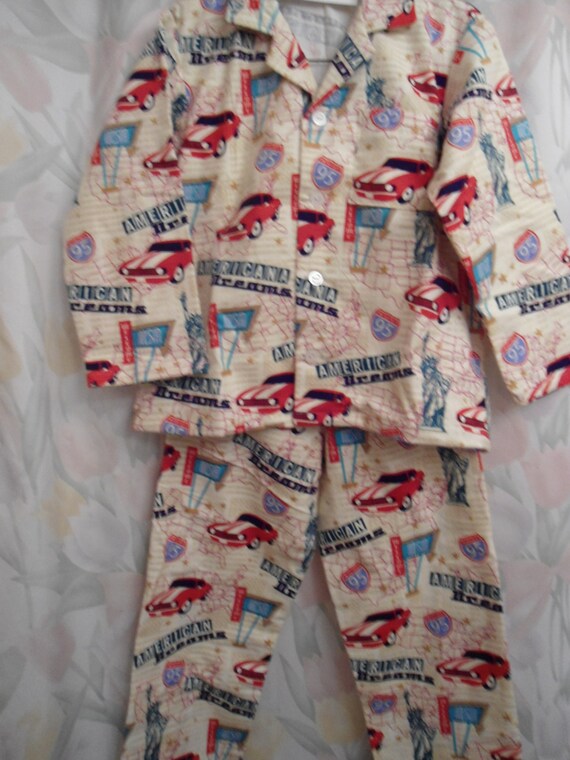 Size 7 Boys Pajamas With Amerisan Dreams Usa Outlined Etsy