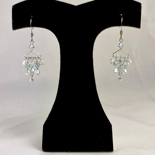 Crystal earrings, Swarovski crystal earrings, Sparkly earrings, AB Crystal earrings, Bridal earrings