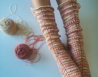 Romance socks, Fingering Weight, Knee-highs, Crochet Pattern, Advanced Beginner Crochet Pattern PDF