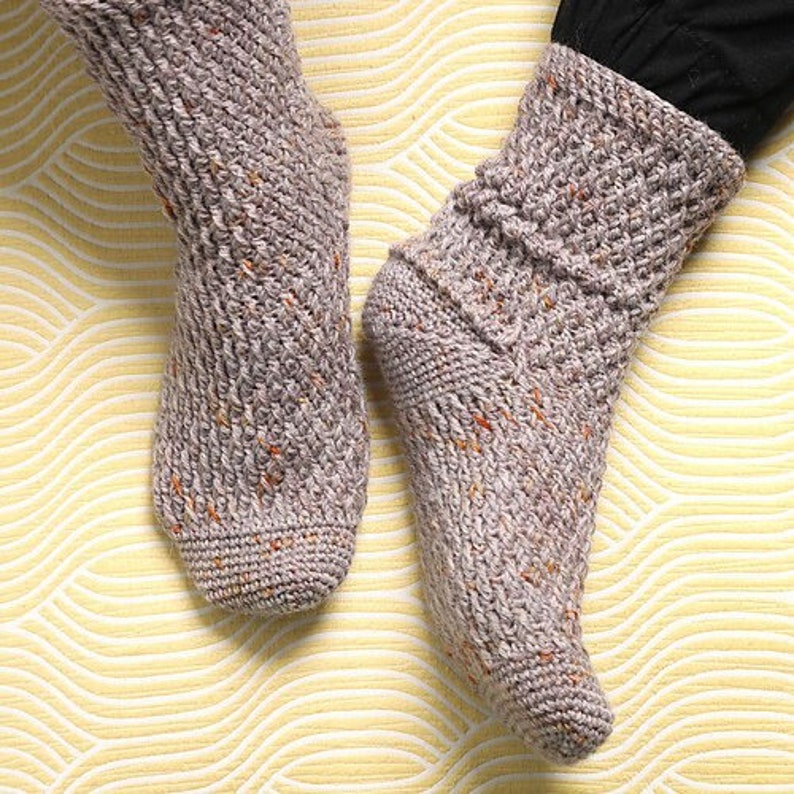 Fireside Socks, Fingering Weight, Mid-calf, Crochet Pattern, Advanced Beginner Crochet Pattern PDF