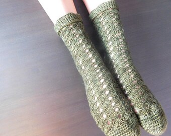 Wildlings Socks, Fingering Weight, Mid-calf, Crochet Pattern, Advanced Beginner Crochet Pattern PDF