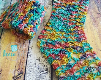 Coeur léger socks, Fingering Weight, Mid-calf, Crochet Pattern, Advanced Beginner Crochet Pattern PDF