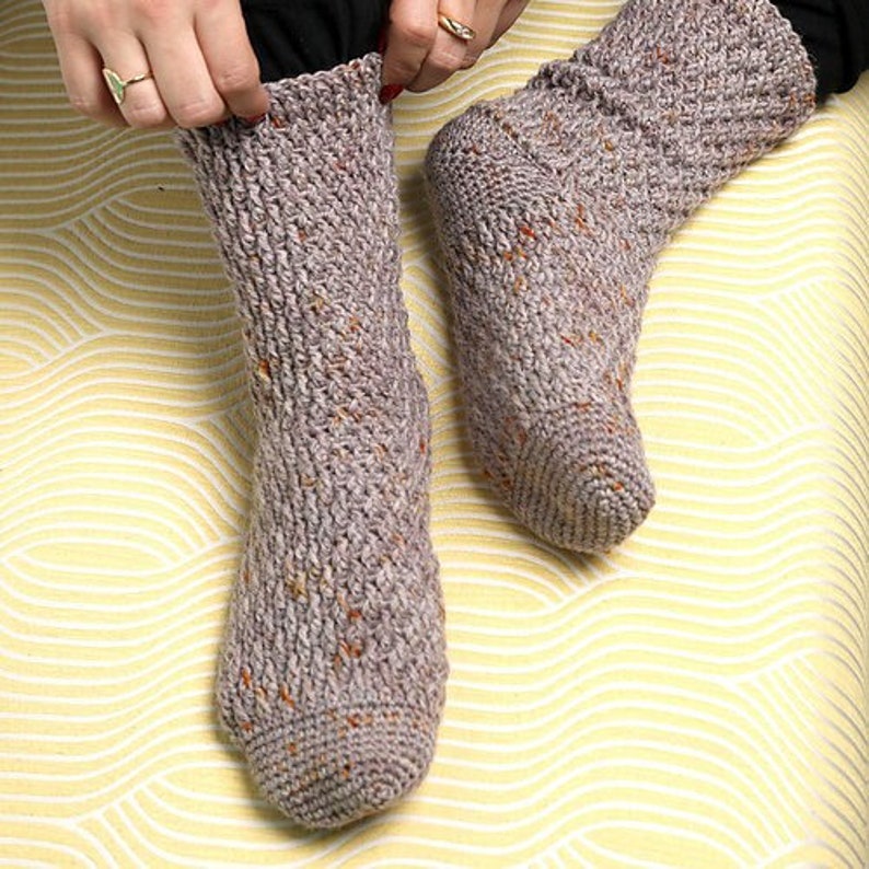 Fireside Socks, Fingering Weight, Mid-calf, Crochet Pattern, Advanced Beginner Crochet Pattern PDF