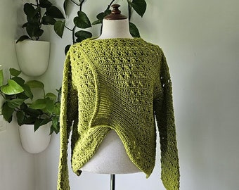 Blueberry Jam Sweater, Intermediate Crochet Pattern, Aran Yarn, Cozy Pullover Design for DIY Crocheters