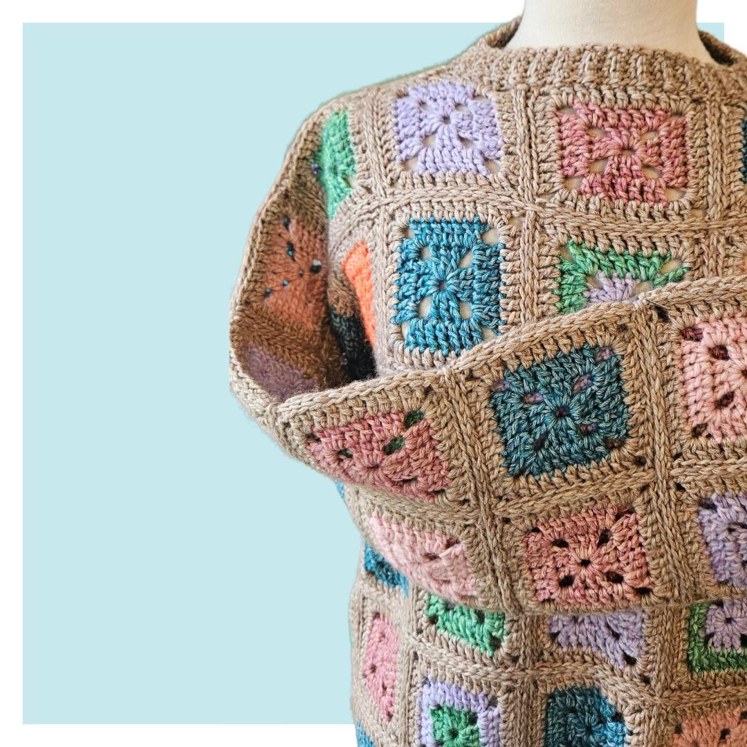 Granny Square Pullover Pattern - Advanced Beginner - Worsted Weight ...