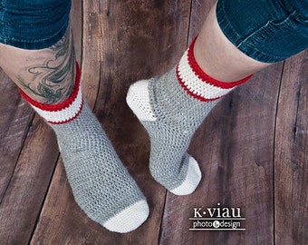 Workman's sock, DK Weight, Mid-calf, Crochet Pattern, Advanced Beginner Crochet Pattern PDF