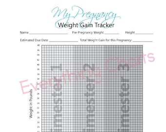 Pregnancy Weight Gain Chart - PDF File/Printable