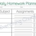 Daily Homework Planner - PDF File/printable - Etsy