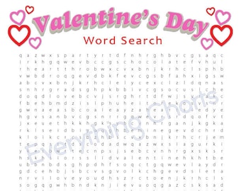 Valentine Word Search - PDF Files/Printables