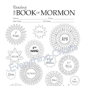 Book of Mormon Reading Chart - PDF File/Printable