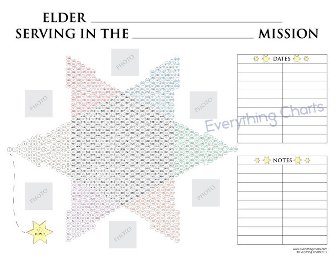 Missionary Countdown Chart for Elders - PDF File/printable - Etsy