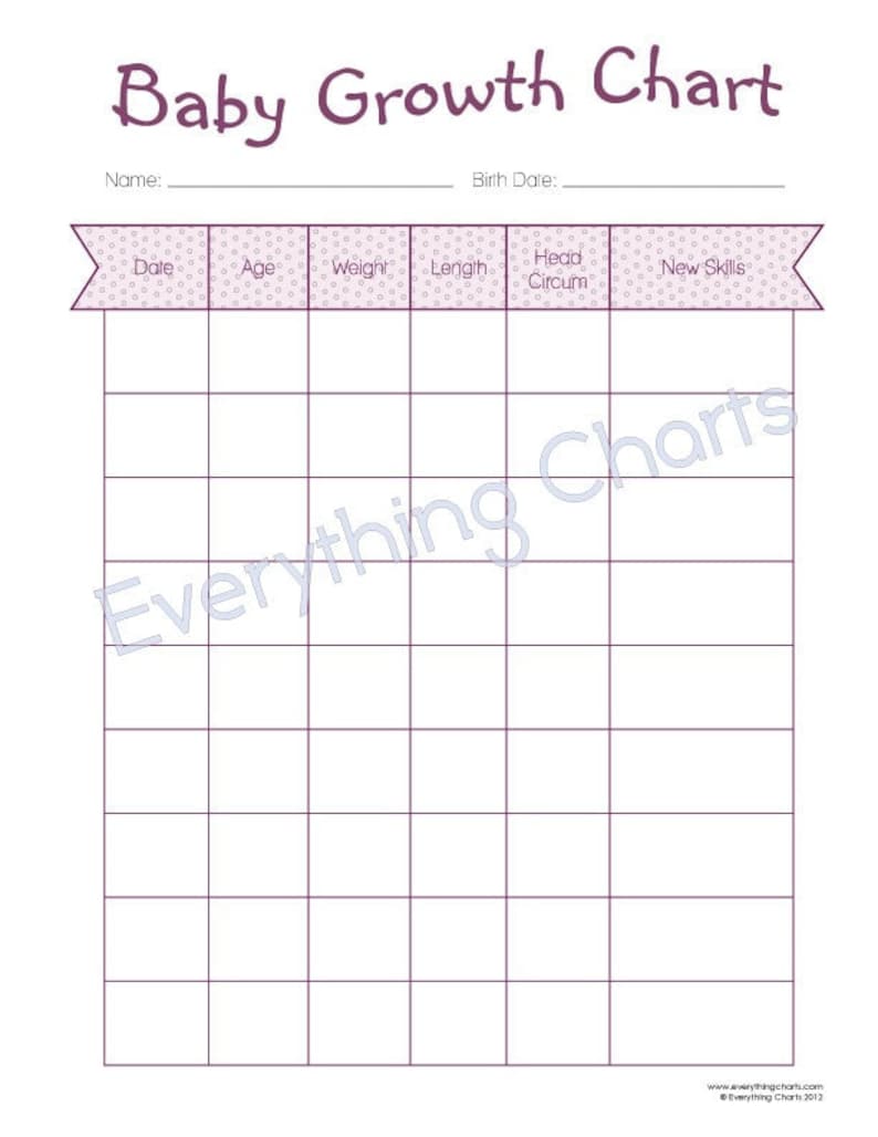 Baby Growth Chart - PDF File/printable - Etsy