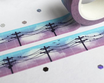 Power Line Washi Tape | Aesthetic Washi Tape | Kawaii Stationary