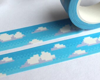 Cloudy Skies Washi Tape | Pixel Art Washi Tape | Aesthetic Stationary