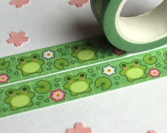 Frog Washi Tape | Kawaii Stationery, Scrapbook Tape