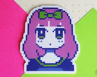 Pixel Girl Sticker | Pixel Art Sticker | Vinyl Sticker | Laptop Sticker | Waterproof Sticker | Water Bottle Sticker