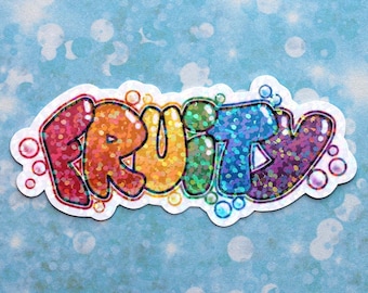 Fruity Sticker | Glitter Vinyl Sticker | Laptop Sticker | Water Bottle Sticker
