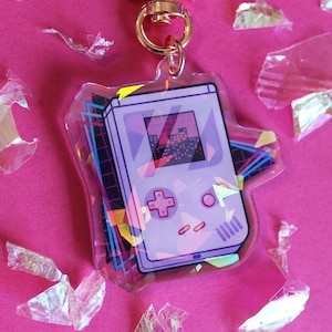 Vaporwave Gaming Keychain | Gaming Aesthetic Charm