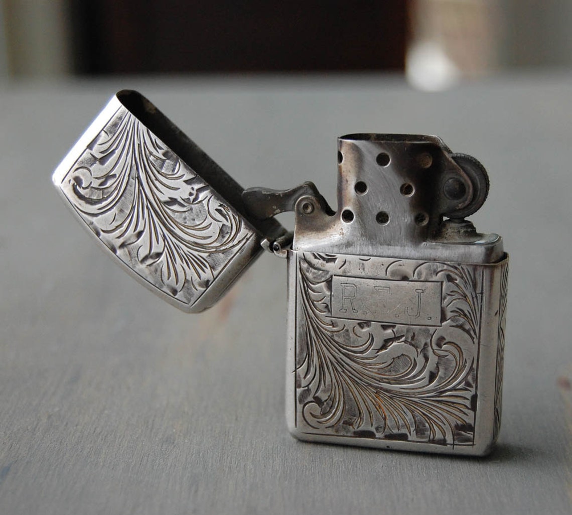 Vintage Italian Sterling Silver Zippo Lighter 1950s Etsy