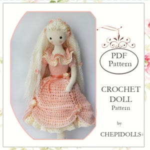 PATTERN, Crochet doll pattern, 13 Inch tall doll pattern