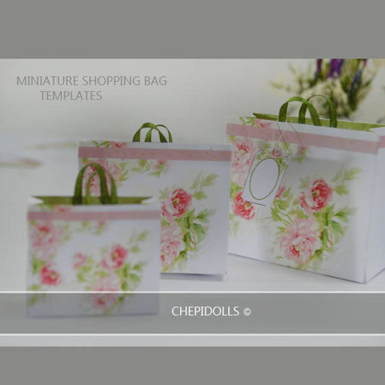 Miniature Shopping Bag Template Dollhouse Miniatures Scale 6 Etsy