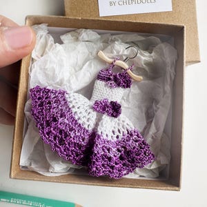 Dollhouse miniature dress, Crochet miniature dress Scale 1-1/12