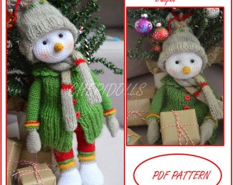 PATTERN Crochet snowmen pattern in PDF format