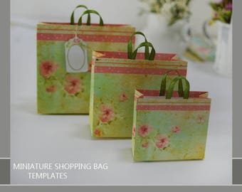 Dollhouse miniature shopping bag templates DIY project