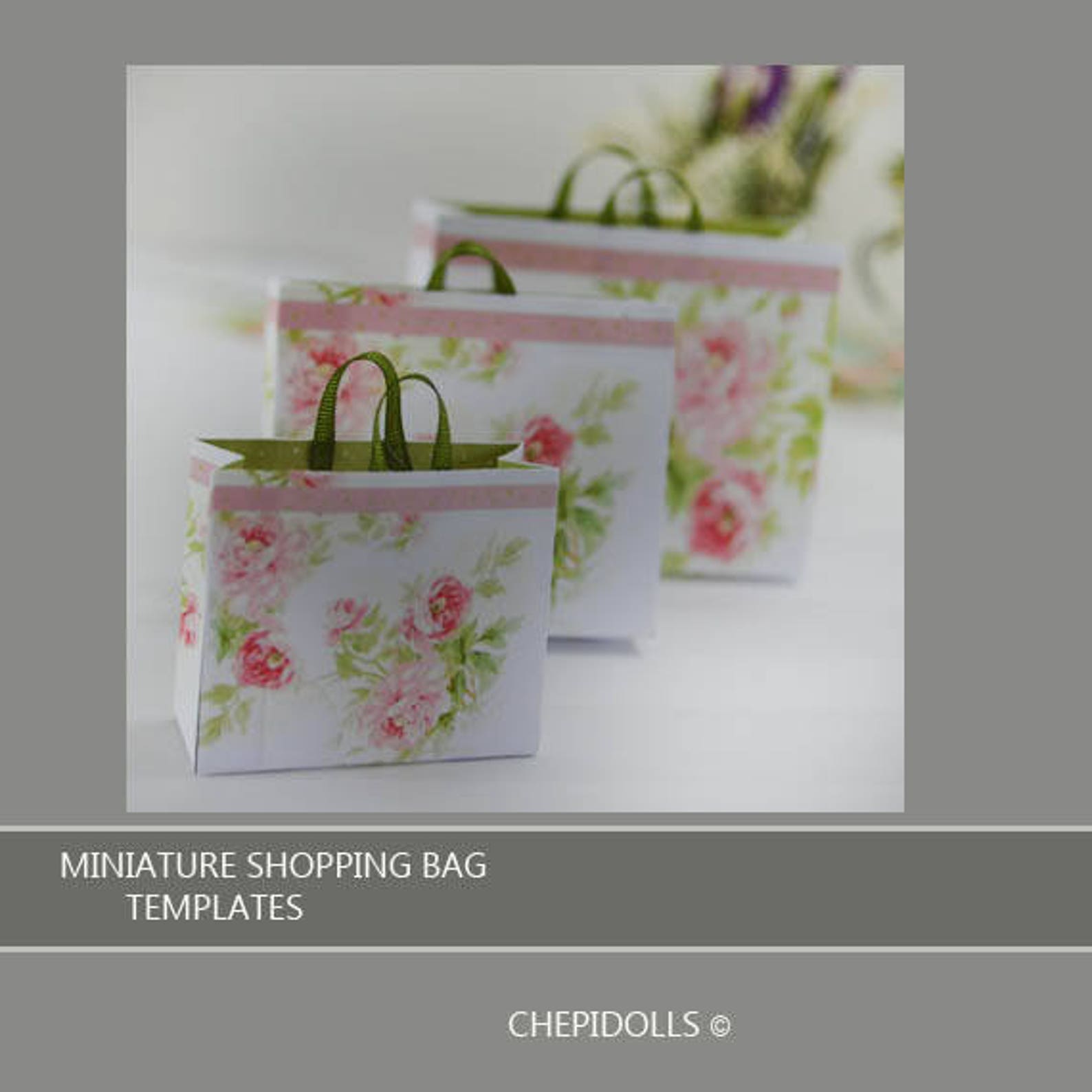 Miniature Shopping Bag Template Dollhouse Miniatures Scale 6 Etsy