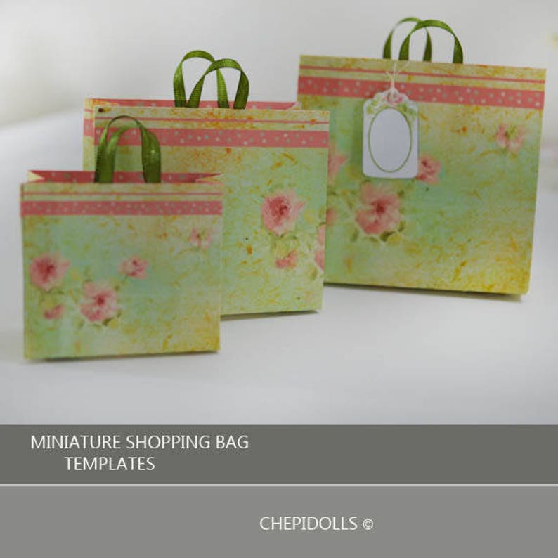 Dollhouse Miniature Shopping Bag Templates DIY Project Etsy