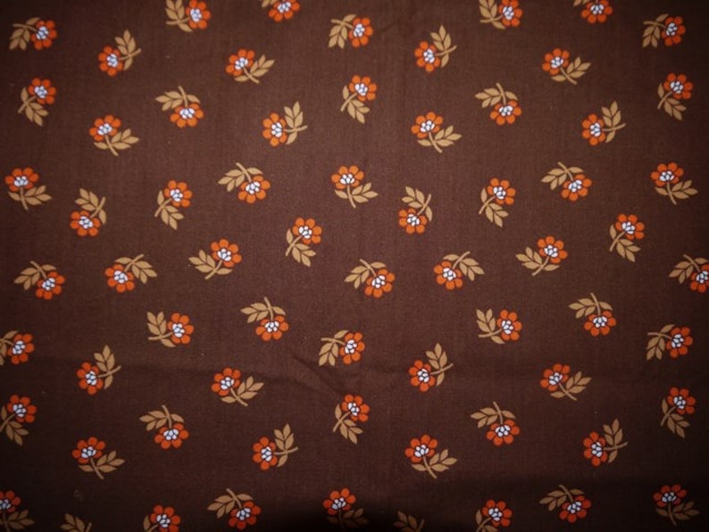 70s Finland Table Cloth Tampella Brown Orange Fabric COOK Collection RETRO