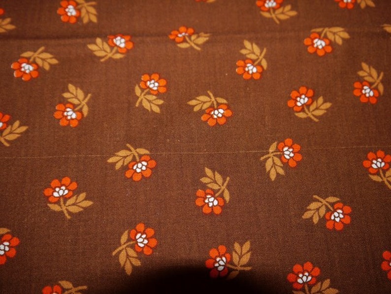 70s Finland Table Cloth Tampella Brown Orange Fabric COOK Collection RETRO