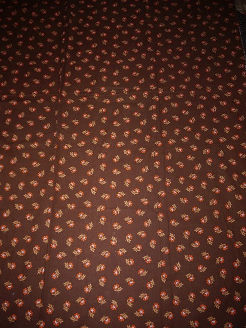 70s Finland Table Cloth Tampella Brown Orange Fabric COOK Collection RETRO