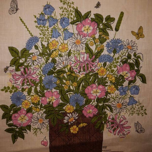 Frösö Design - Sweden -Tapestry - Wall Hanging - Summer Flowers - Mid Century - Scandinavian Design -