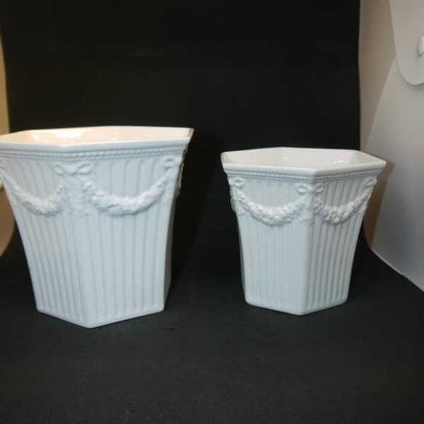 2 Flowerpots - Gustavsberg - Empire - Prince Eugen - Vintage - Swedish Design -